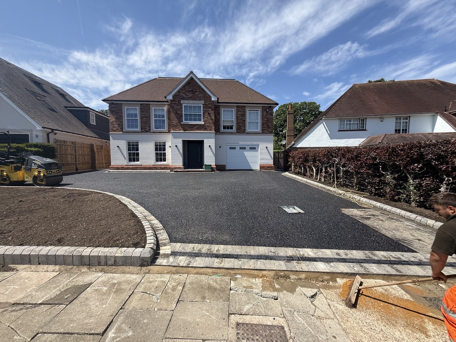 Dark driveway surfacing