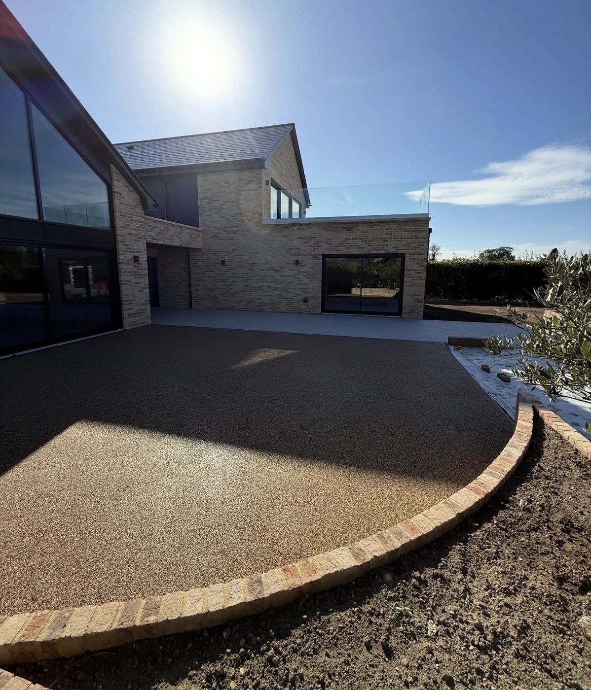 Resin patio at modern home