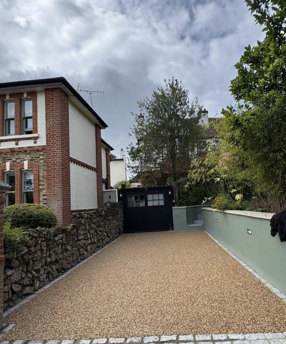 Golden resin driveway